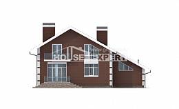180-001-Л Проект двухэтажного дома с мансардным этажом, гараж, классический загородный дом из поризованных блоков, House Expert