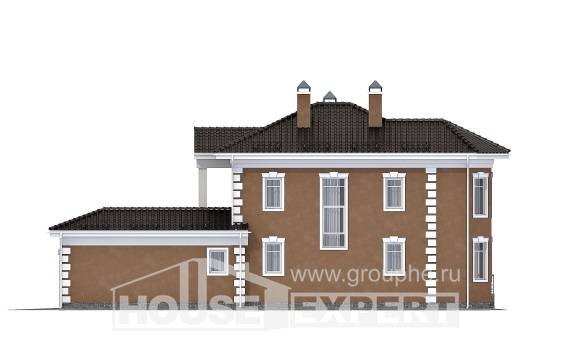 150-006-П Проект двухэтажного дома и гаражом, классический домик из поризованных блоков, House Expert