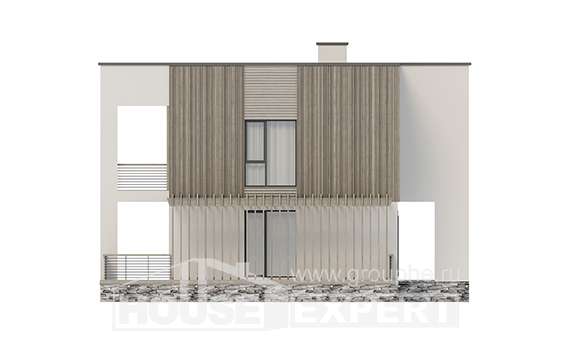 150-017-П Проект двухэтажного дома, компактный загородный дом из бризолита, House Expert