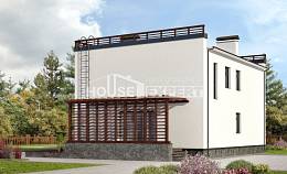 215-002-П Проект двухэтажного дома, просторный коттедж из блока, House Expert