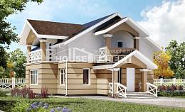 155-009-П Проект двухэтажного дома с мансардой, бюджетный дом из арболита, House Expert