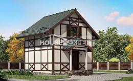 060-002-П Проект двухэтажного дома мансардой, уютный загородный дом из бревен, House Expert