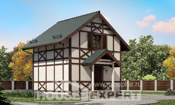 060-002-П Проект двухэтажного дома с мансардой, миниатюрный домик из дерева, House Expert