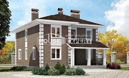 185-002-П Проект двухэтажного дома, бюджетный домик из пеноблока, House Expert