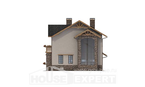 200-005-Л Проект двухэтажного дома и гаражом, простой домик из блока, House Expert