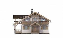 150-004-П Проект двухэтажного дома мансардой, простой дом из поризованных блоков, House Expert