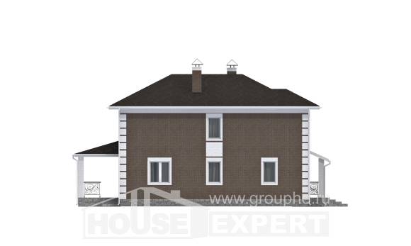185-002-П Проект двухэтажного дома, скромный дом из бризолита, House Expert