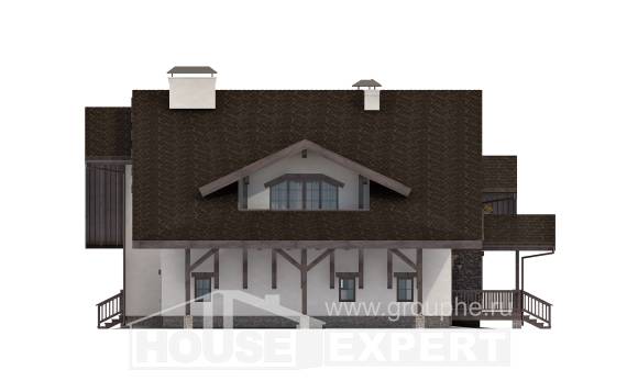 320-001-П Проект двухэтажного дома мансардой и гаражом, огромный дом из кирпича, House Expert