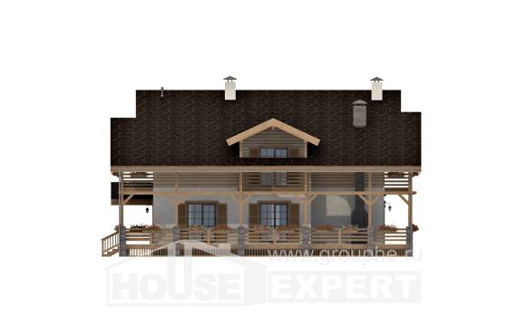 260-001-Л Проект двухэтажного дома с мансардным этажом, современный домик из кирпича, House Expert