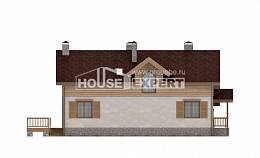 165-002-П Проект двухэтажного дома мансардой и гаражом, недорогой дом из поризованных блоков, House Expert
