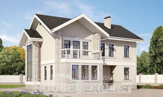170-008-Л Проект двухэтажного дома, классический коттедж из керамзитобетонных блоков, House Expert
