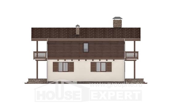 150-016-Л Проект двухэтажного дома с мансардным этажом, классический дом из теплоблока, House Expert