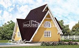 155-008-П Проект двухэтажного дома мансардой, простой дом из дерева, House Expert