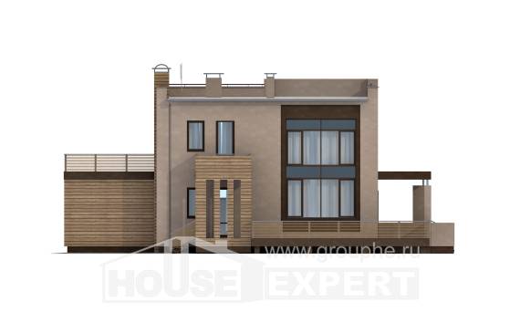 220-003-Л Проект двухэтажного дома и гаражом, классический коттедж из пеноблока, House Expert
