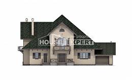350-001-П Проект двухэтажного дома с мансардным этажом, гараж, огромный домик из арболита, House Expert