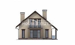 185-005-Л Проект двухэтажного дома мансардный этаж, гараж, красивый загородный дом из теплоблока, House Expert