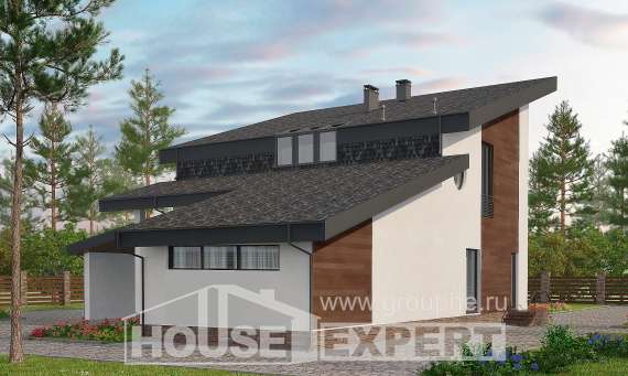 230-001-П Проект двухэтажного дома с мансардой, уютный загородный дом из кирпича, House Expert