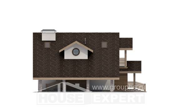 155-010-Л Проект двухэтажного дома мансардный этаж и гаражом, красивый загородный дом из бризолита, House Expert