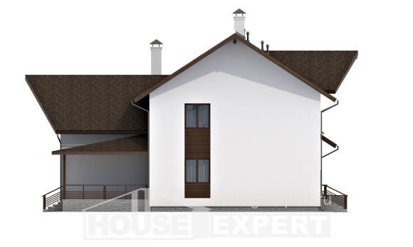300-002-П Проект двухэтажного дома мансардой и гаражом, просторный дом из бризолита, House Expert
