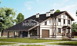 250-002-Л Проект двухэтажного дома мансардой и гаражом, просторный коттедж из кирпича, House Expert
