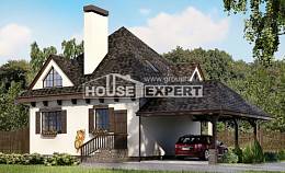 110-002-Л Проект двухэтажного дома с мансардным этажом и гаражом, современный загородный дом из твинблока, House Expert