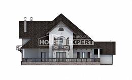 350-001-Л Проект двухэтажного дома мансардой, гараж, современный домик из бризолита, House Expert