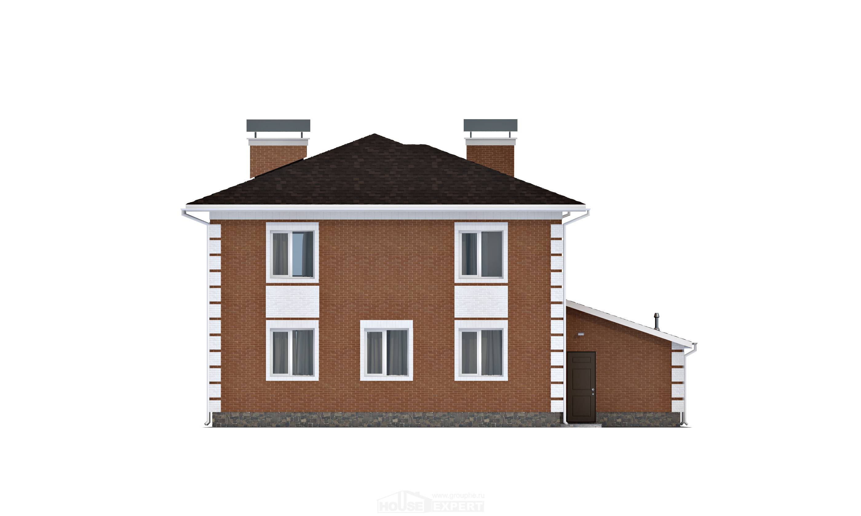 220-004-Л Проект двухэтажного дома и гаражом, уютный дом из кирпича, House Expert