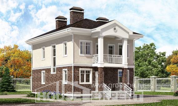 120-001-Л Проект двухэтажного дома, скромный дом из керамзитобетонных блоков, House Expert