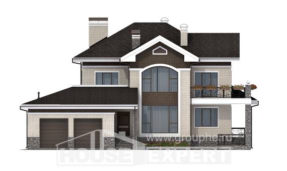 365-001-Л Проект трехэтажного дома и гаражом, классический загородный дом из кирпича, House Expert