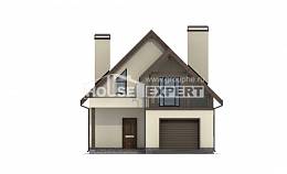 120-005-Л Проект двухэтажного дома мансардой, гараж, классический загородный дом из пеноблока, House Expert