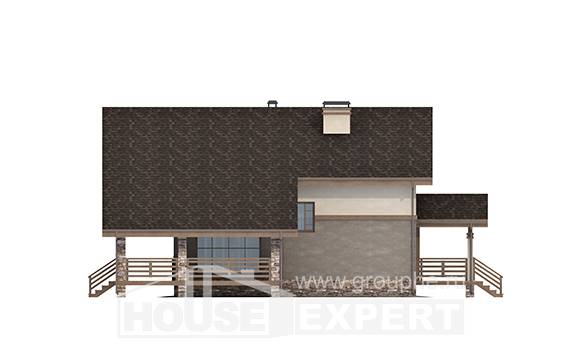 160-010-Л Проект двухэтажного дома мансардный этаж, классический загородный дом из газосиликатных блоков, House Expert
