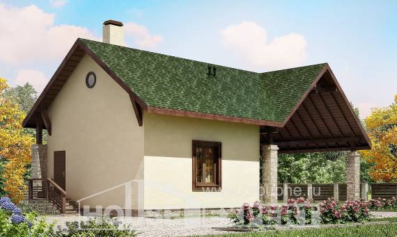 060-001-Л Проект двухэтажного дома мансардой и гаражом, миниатюрный загородный дом из бризолита, House Expert