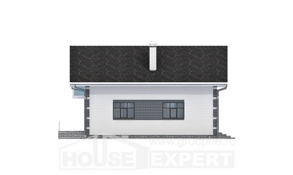 180-001-П Проект двухэтажного дома с мансардой и гаражом, бюджетный коттедж из блока, House Expert