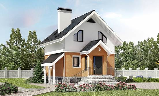 100-005-Л Проект трехэтажного дома с мансардой, уютный загородный дом из блока | Проекты домов от House Expert