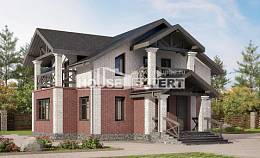 160-014-Л Проект двухэтажного дома, бюджетный загородный дом из блока, House Expert