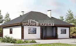 135-003-П Проект одноэтажного дома, доступный коттедж из газобетона, House Expert