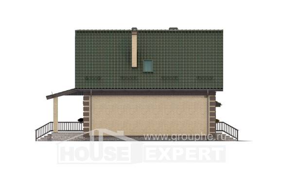 160-007-П Проект двухэтажного дома с мансардным этажом, гараж, бюджетный загородный дом из керамзитобетонных блоков, House Expert