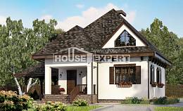 110-002-Л Проект двухэтажного дома с мансардой и гаражом, компактный домик из твинблока, House Expert