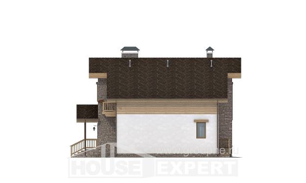 150-004-П Проект двухэтажного дома с мансардным этажом, экономичный загородный дом из теплоблока, House Expert