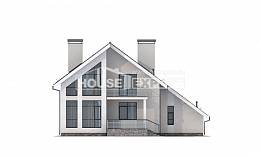 200-007-Л Проект двухэтажного дома мансардой, гараж, средний загородный дом из твинблока, House Expert