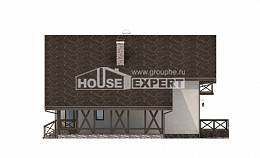 155-007-П Проект двухэтажного дома мансардный этаж и гаражом, бюджетный коттедж из блока, House Expert