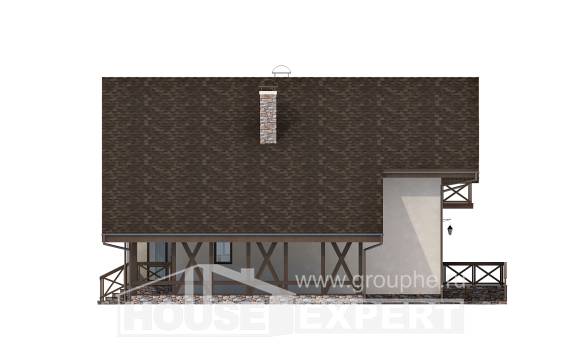 155-007-П Проект двухэтажного дома мансардный этаж и гаражом, бюджетный коттедж из блока, House Expert