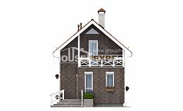 045-001-Л Проект двухэтажного дома мансардный этаж, недорогой коттедж из арболита, House Expert