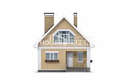 130-004-П Проект двухэтажного дома с мансардой, небольшой домик из теплоблока, House Expert