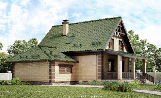 160-007-П Проект двухэтажного дома мансардой и гаражом, уютный домик из теплоблока, House Expert