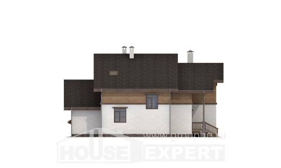 210-006-П Проект двухэтажного дома с мансардным этажом, просторный коттедж из кирпича, House Expert