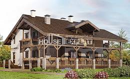400-004-П Проект трехэтажного дома мансардный этаж и гаражом, уютный домик из кирпича, House Expert