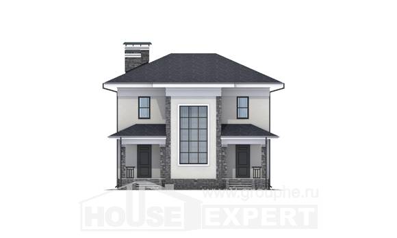 155-011-П Проект двухэтажного дома, современный дом из твинблока, House Expert