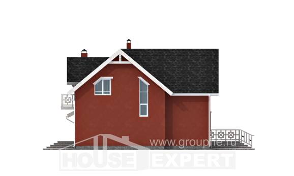 180-013-Л Проект двухэтажного дома с мансардой, гараж, экономичный загородный дом из газосиликатных блоков, House Expert