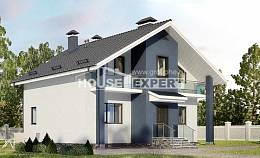 150-005-П Проект двухэтажного дома мансардный этаж, современный домик из арболита, House Expert